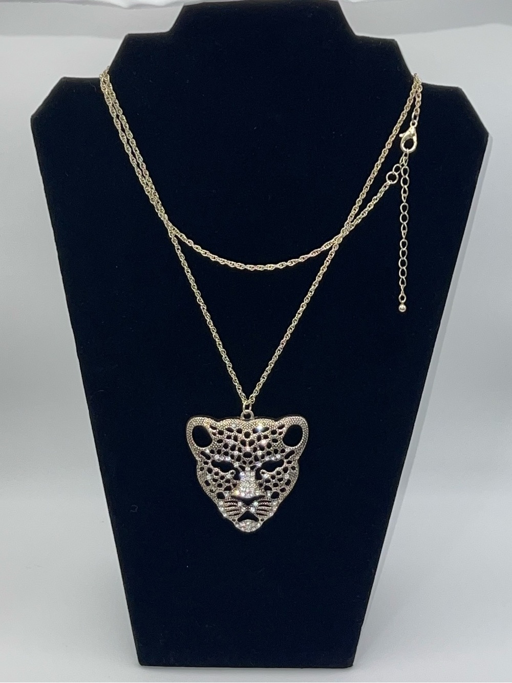 Gold Leopard Pendant Layered Necklace - Women Jewelry